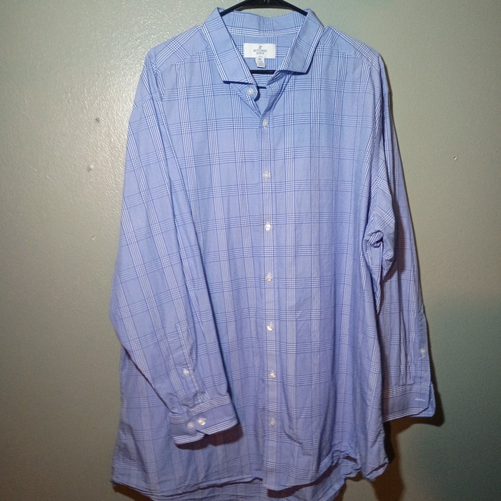 Buttoned Down , Tailored 3x-large, Long Sleeved, Mens, Shirt,Blue